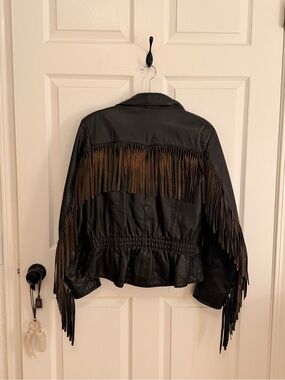 Women's Harley Davidson Leather Fringe Jacket, Size 40